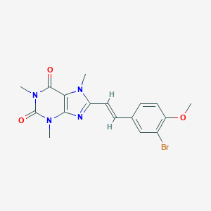 molecular formula C17H17BrN4O3 B234928 (E)-8-(3-Bromo-4-methoxystyryl)caffeine CAS No. 155271-51-5