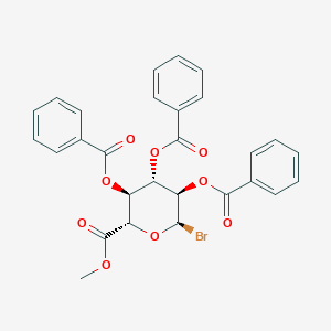 molecular formula C28H23BrO9 B023509 Methyl (2S,3S,4S,5R,6R)-3,4,5-tribenzoyloxy-6-bromooxane-2-carboxylate CAS No. 103674-69-7
