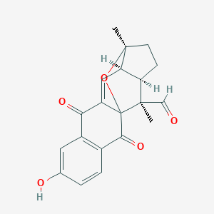 molecular formula C24H24NOP B235150 (12R,13R,16S,18R)-6-Hydroxy-16,18-dimethyl-2,9-dioxo-17-oxapentacyclo[11.4.1.01,10.03,8.012,16]octadeca-3(8),4,6,10-tetraene-18-carbaldehyde CAS No. 149471-07-8