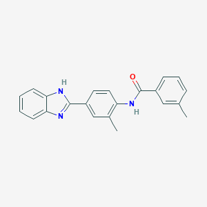 molecular formula C22H19N3O B235152 N-[4-(1H-benzimidazol-2-yl)-2-methylphenyl]-3-methylbenzamide 