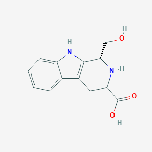 molecular formula C13H14N2O3 B235153 1H-Pyrido(3,4-b)indole-3-carboxylic acid, 2,3,4,9-tetrahydro-1-(hydroxymethyl)-, cis- CAS No. 143356-46-1