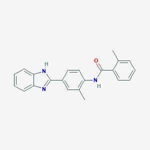 molecular formula C22H19N3O B235162 N-[4-(1H-benzimidazol-2-yl)-2-methylphenyl]-2-methylbenzamide 