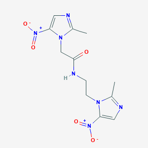 molecular formula C12H17N7O5 B235169 2-(2-methyl-5-nitroimidazol-1-yl)-N-[2-(2-methyl-5-nitroimidazol-1-yl)ethyl]acetamide CAS No. 154094-96-9