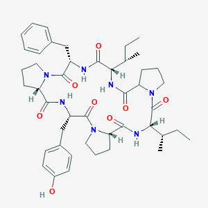 molecular formula C45H61N7O8 B235207 Cyclo(prolyl-isoleucyl-prolyl-isoleucyl-phenylalanyl-prolyl-tyrosyl) CAS No. 147395-10-6