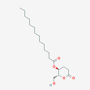 molecular formula C13H21N5O2 B235208 4-O-Tetradecanoyl-2,3-dideoxyglucono-1,5-lactone CAS No. 153764-21-7