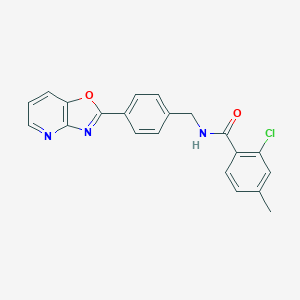 molecular formula C21H16ClN3O2 B235229 2-chloro-4-methyl-N-(4-[1,3]oxazolo[4,5-b]pyridin-2-ylbenzyl)benzamide 