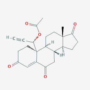 molecular formula C23H26O5 B235241 19-Ethynyl-19-acetoxyandrost-4-ene-3,6,17-trione CAS No. 147900-22-9