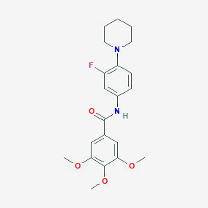 molecular formula C21H25FN2O4 B235295 N-[3-fluoro-4-(1-piperidinyl)phenyl]-3,4,5-trimethoxybenzamide 
