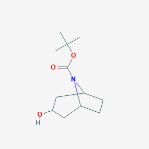 molecular formula C12H21NO3 B235300 Tert-butyl 3-hydroxy-8-azabicyclo[3.2.1]octane-8-carboxylate CAS No. 143557-91-9
