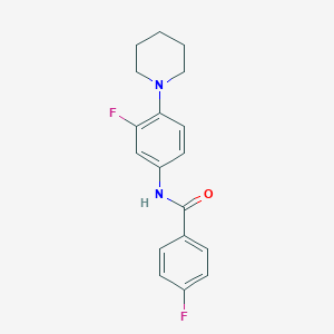 4-fluoro-N-[3-fluoro-4-(piperidin-1-yl)phenyl]benzamide