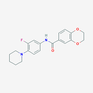 N-[3-fluoro-4-(1-piperidinyl)phenyl]-2,3-dihydro-1,4-benzodioxine-6-carboxamide
