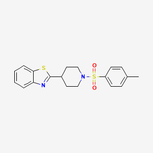molecular formula C19H20N2O2S2 B2353718 2-{1-[(4-Methylphenyl)sulfonyl]-4-piperidinyl}-1,3-benzothiazole CAS No. 605628-13-5