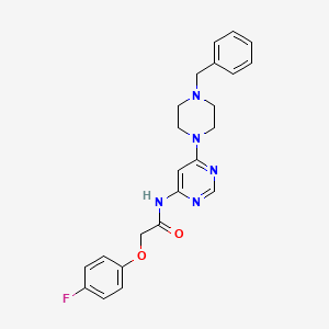 molecular formula C23H24FN5O2 B2353733 N-[6-(4-benzylpiperazin-1-yl)pyrimidin-4-yl]-2-(4-fluorophenoxy)acetamide CAS No. 1421533-25-6