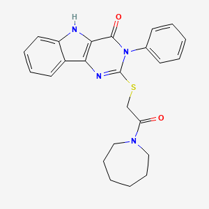 2-((2-(azepan-1-yl)-2-oxoethyl)thio)-3-phenyl-3H-pyrimido[5,4-b]indol-4(5H)-one