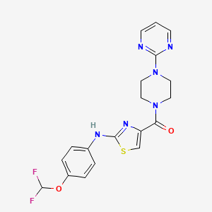(2-((4-(Difluoromethoxy)phenyl)amino)thiazol-4-yl)(4-(pyrimidin-2-yl)piperazin-1-yl)methanone