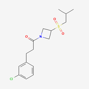 molecular formula C16H22ClNO3S B2353740 3-(3-Chlorophenyl)-1-(3-(isobutylsulfonyl)azetidin-1-yl)propan-1-one CAS No. 1797692-63-7