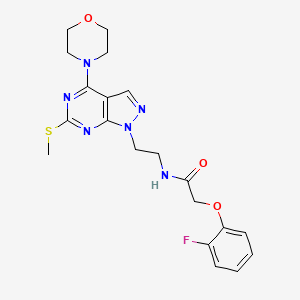 molecular formula C20H23FN6O3S B2353745 2-(2-fluorophenoxy)-N-(2-(6-(methylthio)-4-morpholino-1H-pyrazolo[3,4-d]pyrimidin-1-yl)ethyl)acetamide CAS No. 941948-61-4