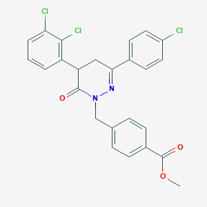 Methyl 4-{[3-(4-chlorophenyl)-5-(2,3-dichlorophenyl)-6-oxo-1,4,5,6-tetrahydropyridazin-1-yl]methyl}benzoate