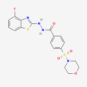 molecular formula C18H17FN4O4S2 B2353766 N'-(4-fluorobenzo[d]thiazol-2-yl)-4-(morpholinosulfonyl)benzohydrazide CAS No. 851978-77-3
