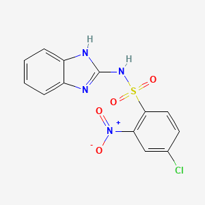 molecular formula C13H9ClN4O4S B2353775 N-(1H-1,3-benzodiazol-2-yl)-4-chloro-2-nitrobenzene-1-sulfonamide CAS No. 1024448-58-5