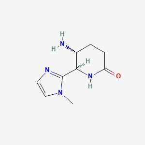 molecular formula C9H14N4O B2353881 (5R,6R)-5-Amino-6-(1-methylimidazol-2-yl)piperidin-2-one CAS No. 1932135-92-6