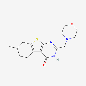 molecular formula C16H21N3O2S B2353901 11-Methyl-5-(morpholin-4-ylmethyl)-8-thia-4,6-diazatricyclo[7.4.0.0^{2,7}]trideca-1(9),2(7),5-trien-3-one CAS No. 737814-05-0