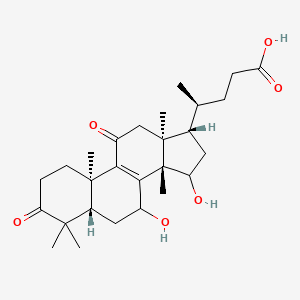 molecular formula C27H40O6 B2353910 7,15-Dihydroxy-4,4,14-trimethyl-3,11-dioxochol-8-en-24-oic acid CAS No. 942936-54-1