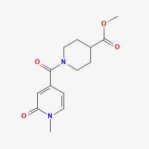 molecular formula C14H18N2O4 B2353924 Methyl 1-(1-methyl-2-oxo-1,2-dihydropyridine-4-carbonyl)piperidine-4-carboxylate CAS No. 1153394-34-3