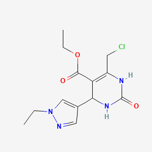 molecular formula C13H17ClN4O3 B2353925 ethyl 6-(chloromethyl)-4-(1-ethyl-1H-pyrazol-4-yl)-2-oxo-1,2,3,4-tetrahydropyrimidine-5-carboxylate CAS No. 1005627-70-2