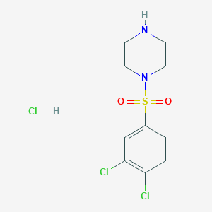 molecular formula C10H13Cl3N2O2S B2353927 1-(3,4-Dichlorobenzenesulfonyl)piperazine hydrochloride CAS No. 1169976-85-5