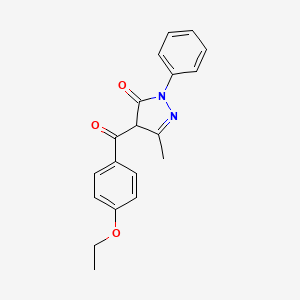 molecular formula C19H18N2O3 B2353939 4-(4-ethoxybenzoyl)-3-methyl-1-phenyl-1H-pyrazol-5(4H)-one CAS No. 1021137-14-3