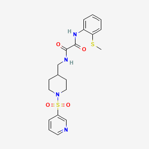 molecular formula C20H24N4O4S2 B2353941 N1-(2-(methylthio)phenyl)-N2-((1-(pyridin-3-ylsulfonyl)piperidin-4-yl)methyl)oxalamide CAS No. 1448033-55-3