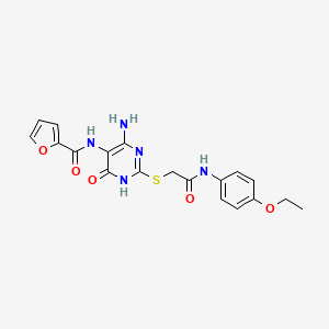 molecular formula C19H19N5O5S B2353945 N-(4-amino-2-((2-((4-ethoxyphenyl)amino)-2-oxoethyl)thio)-6-oxo-1,6-dihydropyrimidin-5-yl)furan-2-carboxamide CAS No. 868226-28-2