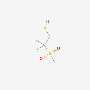 molecular formula C5H10O2S2 B2353947 (1-Methylsulfonylcyclopropyl)methanethiol CAS No. 2490418-64-7