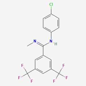 N-(4-chlorophenyl)-N'-methyl-3,5-bis(trifluoromethyl)benzenecarboximidamide