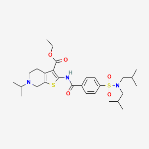 ethyl 2-(4-(N,N-diisobutylsulfamoyl)benzamido)-6-isopropyl-4,5,6,7-tetrahydrothieno[2,3-c]pyridine-3-carboxylate