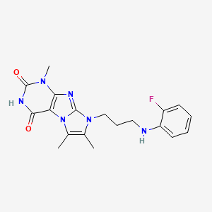 8-(3-((2-fluorophenyl)amino)propyl)-1,6,7-trimethyl-1H-imidazo[2,1-f]purine-2,4(3H,8H)-dione