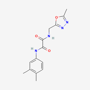 molecular formula C14H16N4O3 B2354030 N1-(3,4-dimethylphenyl)-N2-((5-methyl-1,3,4-oxadiazol-2-yl)methyl)oxalamide CAS No. 1208828-06-1