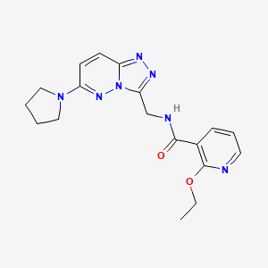 molecular formula C18H21N7O2 B2354032 2-ethoxy-N-((6-(pyrrolidin-1-yl)-[1,2,4]triazolo[4,3-b]pyridazin-3-yl)methyl)nicotinamide CAS No. 2034370-41-5