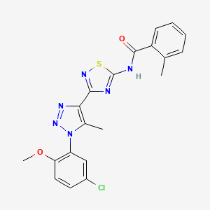 N-{3-[1-(5-chloro-2-methoxyphenyl)-5-methyl-1H-1,2,3-triazol-4-yl]-1,2,4-thiadiazol-5-yl}-2-methylbenzamide