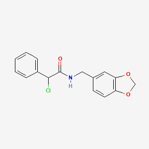 molecular formula C16H14ClNO3 B2354042 N-(2H-1,3-benzodioxol-5-ylmethyl)-2-chloro-2-phenylacetamide CAS No. 112776-46-2