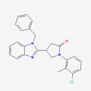 molecular formula C25H22ClN3O B2354047 4-(1-benzyl-1H-benzo[d]imidazol-2-yl)-1-(3-chloro-2-methylphenyl)pyrrolidin-2-one CAS No. 847394-52-9