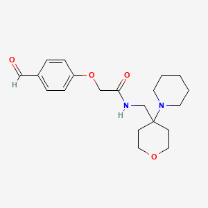 2-(4-Formylphenoxy)-N-[(4-piperidin-1-yloxan-4-yl)methyl]acetamide