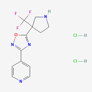 4-{5-[3-(Trifluoromethyl)pyrrolidin-3-yl]-1,2,4-oxadiazol-3-yl}pyridine dihydrochloride