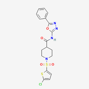 1-((5-chlorothiophen-2-yl)sulfonyl)-N-(5-phenyl-1,3,4-oxadiazol-2-yl)piperidine-4-carboxamide
