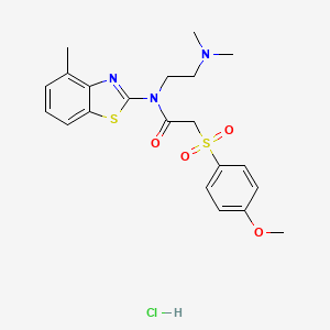 N-(2-(dimethylamino)ethyl)-2-((4-methoxyphenyl)sulfonyl)-N-(4-methylbenzo[d]thiazol-2-yl)acetamide hydrochloride