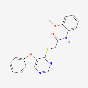 2-([1]benzofuro[3,2-d]pyrimidin-4-ylsulfanyl)-N-(2-methoxyphenyl)acetamide