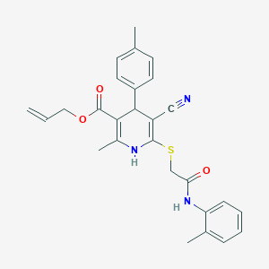 Allyl 5-cyano-2-methyl-6-((2-oxo-2-(o-tolylamino)ethyl)thio)-4-(p-tolyl)-1,4-dihydropyridine-3-carboxylate