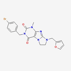 3-[(4-Bromophenyl)methyl]-8-(2-furylmethyl)-1-methyl-1,3,5-trihydroimidazolidi no[1,2-h]purine-2,4-dione