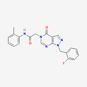 2-[1-[(2-fluorophenyl)methyl]-4-oxopyrazolo[3,4-d]pyrimidin-5-yl]-N-(2-methylphenyl)acetamide